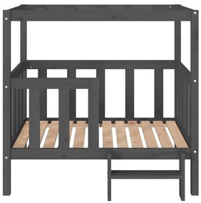 Cama para cães 105,5x83,5x100 cm madeira de pinho maciça cinza