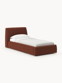 Cama de solteiro em bouclé com arrumação Cloud