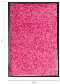 Tapete de porta lavável 40x60 cm rosa