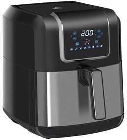 HOMCOM Fritadeira sem Óleo 6,5L 1700W Fritadeira de Ar Quente Temperatura Ajustável e Cesta Antiaderente 36,5x29x33,8cm Preto | Aosom Portugal