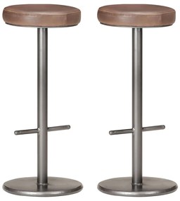 vidaXL Bancos de bar 2 pcs couro genuíno envelhecido castanho
