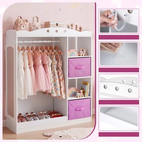 Guarda roupa Infantil, 90 x 30 x 111,5 cm, Espelho Integrado, Branco