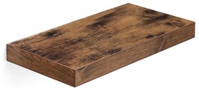 Prateleira flutuante VASAGLE, prateleira de parede para livros, fotos, itens colecionáveis, prateleira de escritório montada na parede, 40 x 20 x 3,8 cm, MDF, para sala de estar, cozinha, corredor, quarto, banheiro, marrom rústico LWS24BX