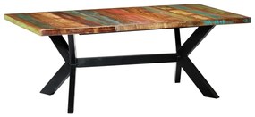 Mesa de jantar 200x100x75 cm madeira recuperada maciça