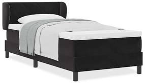 Cama Box Spring vidaXL com Colchão Preto 100x200 cm Veludo