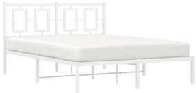 Estrutura de cama com cabeceira 140x200 cm metal branco