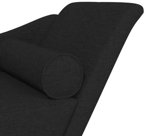 Chaise lounge com almofadões tecido preto