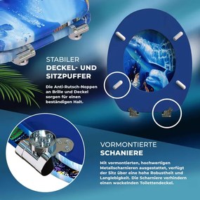 Assento sanitário Sealife com descida automática 45,7 x 38 cm Azul
