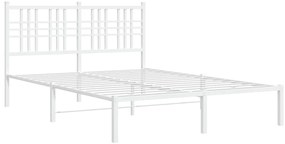 Estrutura de cama com cabeceira 120x190 cm metal branco