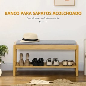Banco Sapateira Lizzie em Bambu - Design Natura