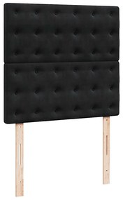 Cama com molas/colchão 100x200 cm veludo preto