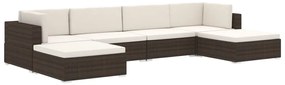 Apoio de pés seccional c/ almofadão 1 pc vime PE castanho