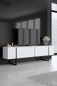 Conjunto de Mobiliário de Sala de Estar Luxe – Branco e Preto – Consol