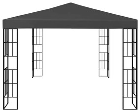 Gazebo com cordões de luzes LED 3x4 m antracite