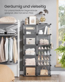 Sapateira com 10 compartimentos 30 x 40 x 30 cm por compartimento cinza ardósia