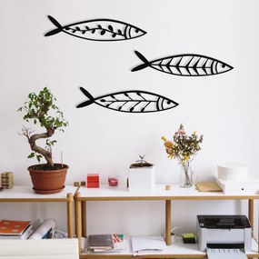Acessório Decorativo de Parede Hamsi – Preto – 32 x 8 cm (3 Peças)