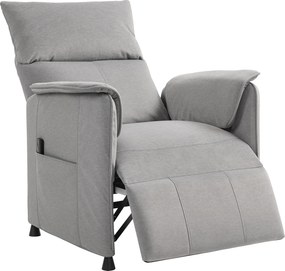 HOMCOM Poltrona Relax Reclinável Elétrica com Função Memória Apoio para Pés Controlo Remoto e Bolsos Laterais 80x83x104 cm Cinzento | Aosom Portugal