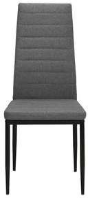 Cadeiras de jantar 2 pcs tecido cinzento-claro