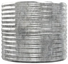 Canteiro elevado jardim 152x80x68cm aço revestido a pó prateado