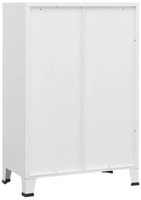 Aparador de arrumação industrial 75x40x115 cm metal branco