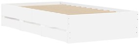 Estrutura cama c/ gavetas 90x190 cm derivados de madeira branco