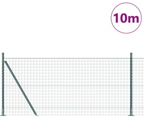 Cerca Euro com 7 Postes Flangeados 1x10 m Aço Galvanizado
