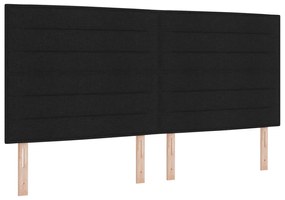 Cabeceira Design Linhas Preta 200 cm Tecido