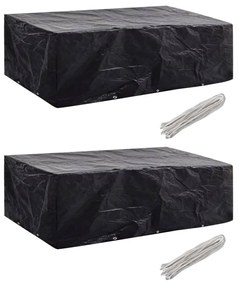 Conjunto capas p/ mobiliário jardim 2 pcs 10 ilhós 300x140 cm