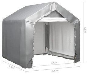 Tenda de armazenamento 180x180 cm aço galvanizado cinzento