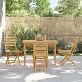 5 pcs conjunto de jantar para jardim bambu