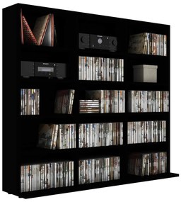 Armário para CD 100x23x89,5 cm derivados de madeira preto