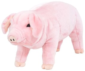 91340 vidaXL Brinquedo de montar porco peluche rosa XXL