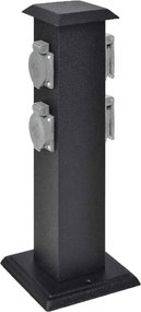 41233 vidaXL Pilar de Tomadas de Energia para Jardim Preto