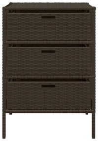 Armário de arrumação para jardim 55x59x80 cm vime PE castanho