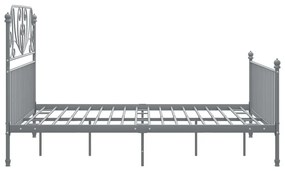 Estrutura de cama sem colchão 140x200 cm metal cinzento