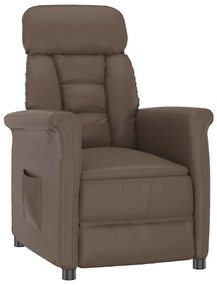 vidaXL Cadeira Recliner Castanho 71 x 96 x 96 cm Couro Sintético