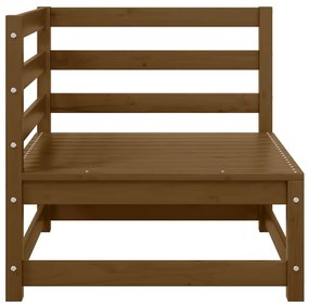 3 pcs conjunto lounge de jardim pinho maciço castanho mel