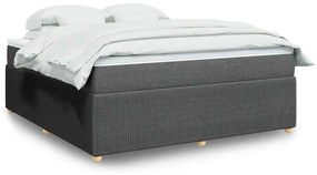vidaXL Cama com molas/colchão 180x200 cm tecido cinzento-escuro