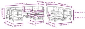 10 pcs conjunto lounge jardim c/ almofadões madeira maciça