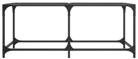 Mesa de centro c/ topo em vidro transparente 98,5x50x40 cm aço