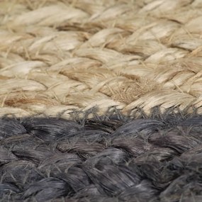Tapete artesanal em juta com rebordo cinzento escuro 240 cm