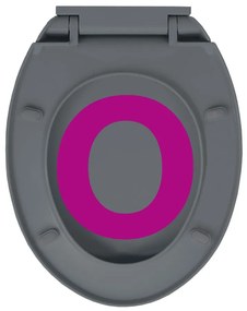 Tampo sanita oval fecho suave e remoção rápida cinzento