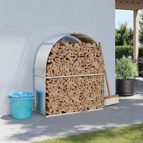 vidaXL Suporte de lenha 120x45x140 cm aço galvanizado prateado