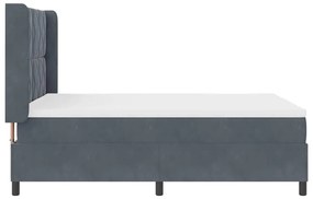 Cama Box Spring com Colchão Cinza Escuro 140x190 cm Veludo
