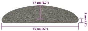 Tapetes de escada adesivos 20 pcs 56x17x3 cm cinzento