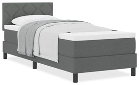 Cama Box com Colchão Cinza Escuro 80x200 cm Tecido