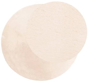 Tapete pelo curto macio e lavável HUARTE Ø 120 cm bege
