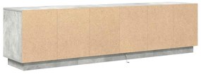 Móvel de TV com luzes LED 193,5x41x50 cm cinzento cimento