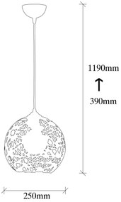 Chandelier Fellini – Preto – 25 cm