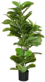 HOMCOM Planta Artificial Ficus 110 cm Planta com 90 Folhas Musgo e Vaso Planta Artificial Decorativa para Interior e Exterior Verde | Aosom Portugal